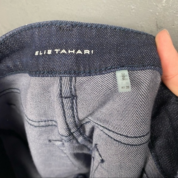 Elie Tahari Womens Azella Embellished Embroidered Skinny Jeans black beaded - Picture 10 of 12